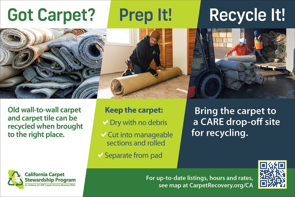 Got carpet? Prep it! Recycle it! postcard 